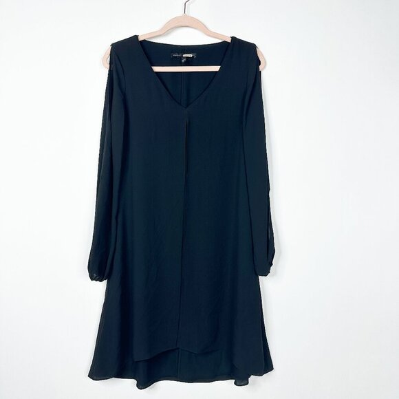2/$30 White House Black Market V-Neck Cold Shoulder A-Line Dress 0 #A0132 - Picture 3 of 9